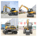 HENGWANG HWL80-6 smart monitoring 8 ton hydraulic driven wheel excavator in Jining